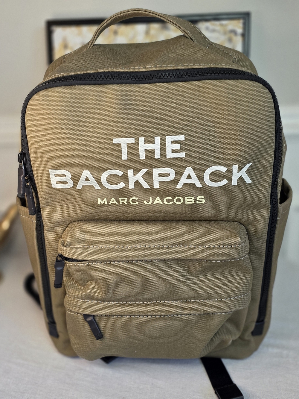 Marc Jacobs The Backpack Slate Green Canvas NWOT